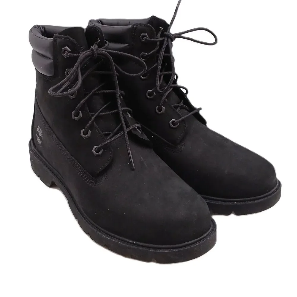 Timberland Linden Woods Women's Black Nubuck Leather Combat Boots Waterproof